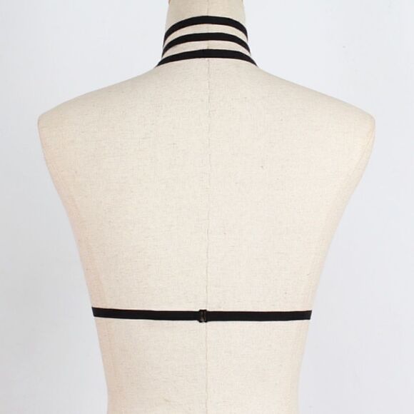 Cage harness open cup bralette bra lingerie NEW witchy gothic LARGE NWT sexy - Picture 2 of 10